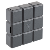 a grey square object with a black background
