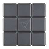 a square black object with a logo