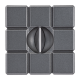 a close up of a grey square