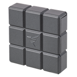 a grey rectangular object with a logo on it